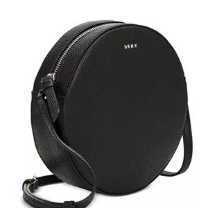 DKNY Black Circular Leather Bag